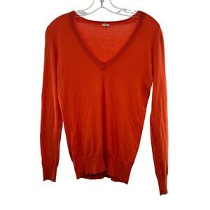 J.Crew Women's Lightweight Pullover Sweater V-Neck Orange Size XS